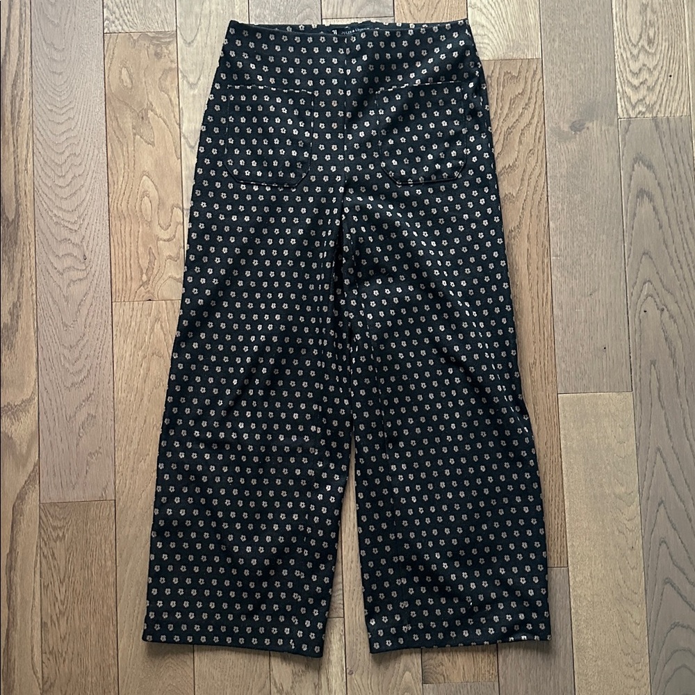 Black with Tanned Flower Pattern Pants